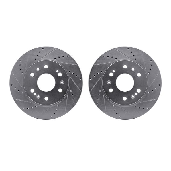 Dynamic Friction Co Rotors-Drilled and Slotted-SilverZinc Coated, 7002-48009 7002-48009